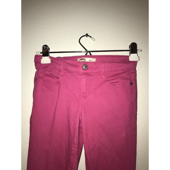 L E I Jeans Girls 10 Kate Low Rise Skinny Pink Stretch Waist - Picture 3 of 7